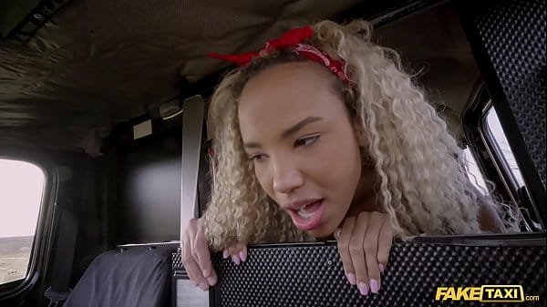 [FakeTaxi] Ebony babe gets pussy slammed by huge white cock