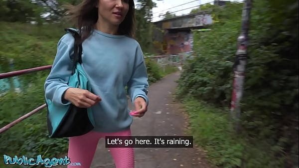 [PublicAgent] Hot sex outdoors with small tits brunette with a tight MOM bod hardcore public pick up